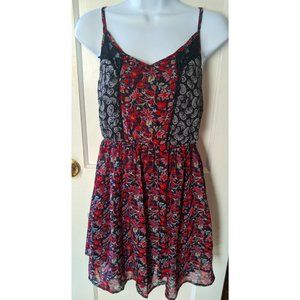 Speechless Women’s V-Neck Boho Paisley and Floral Spaghetti Strap Mini Dress